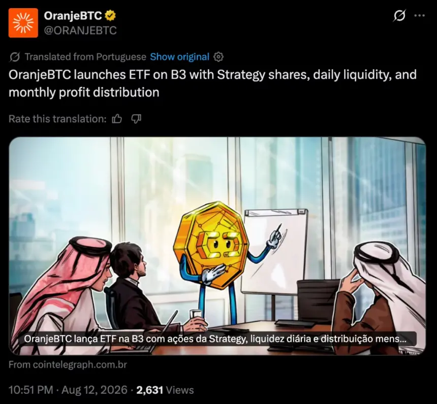 OranjeBTC plans DIGY11 with STRC
